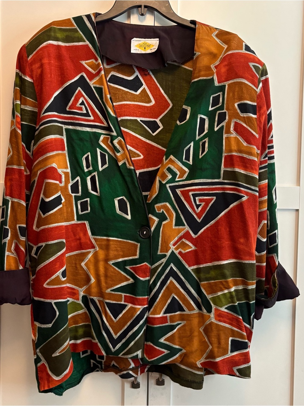 VTG 80s/90s And How! Paris New York Abstract Jacket Art to Wear Geo Blazer 1X